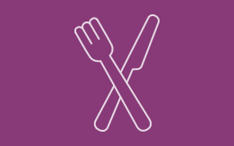 Symbol Messer und Gabel