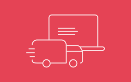 Symbol Laptop und LKW